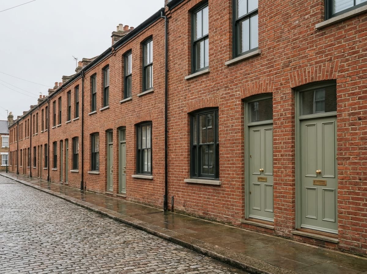 A row of freshly converted terraced houses