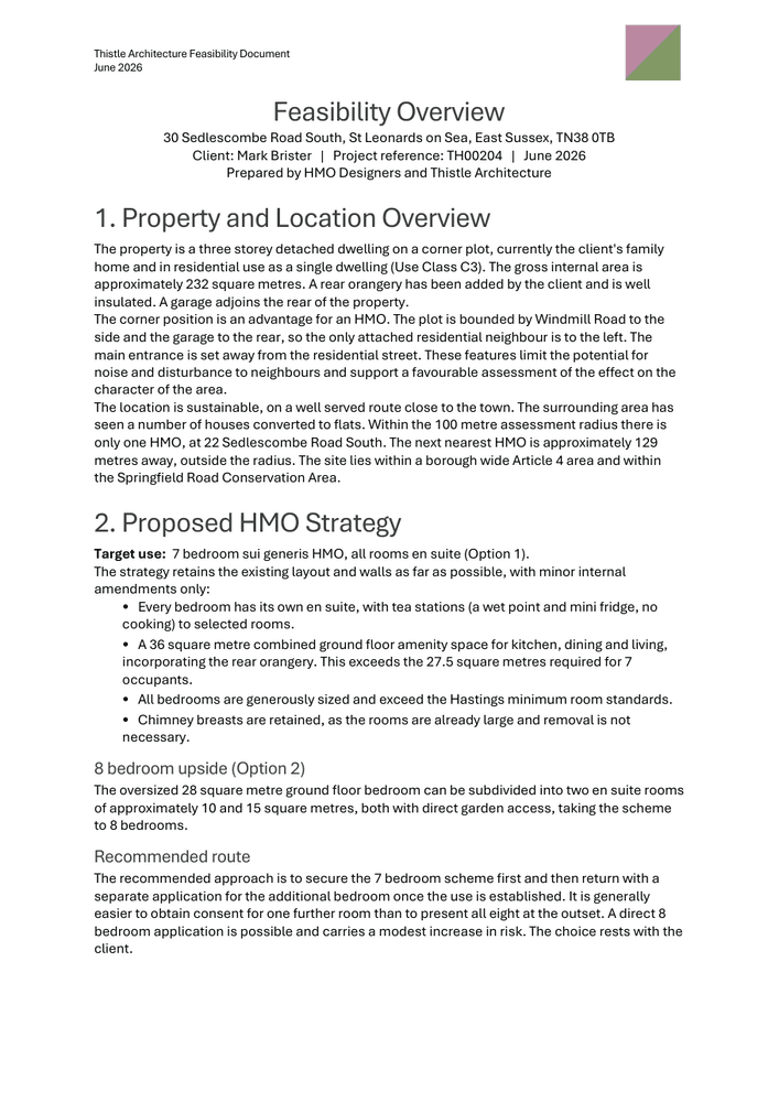 First page of the Feasibility Overview document