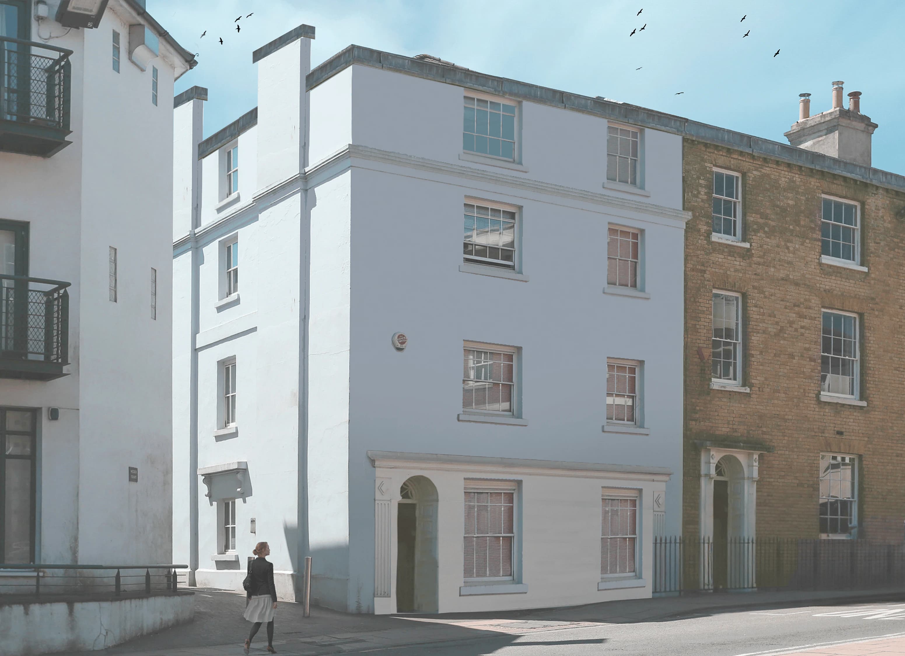 Visualisation of the converted building and mansard
